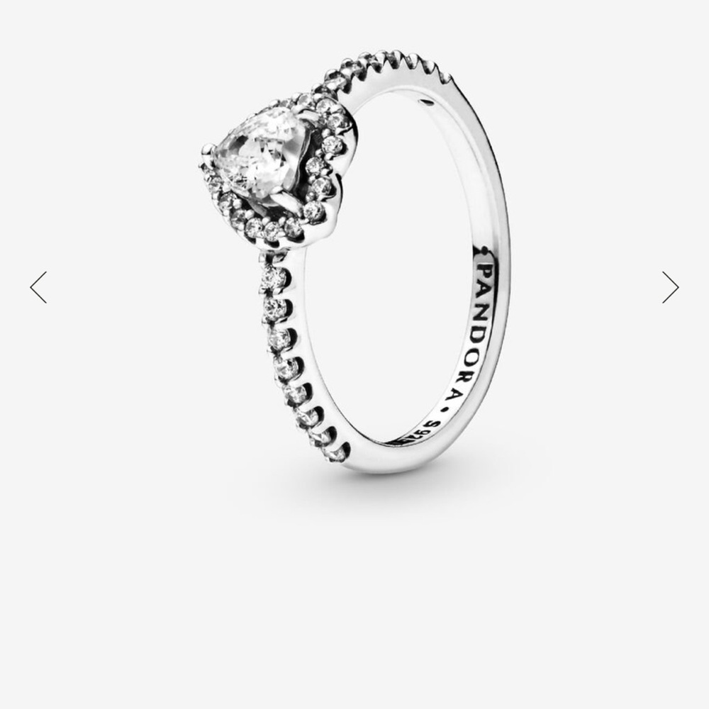 Pandora Silver Sparkling Heart Ring